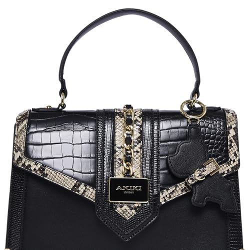 Akiki London Women's Ledbury 26 Small Flap Satchel Handbag | Satchel Bag for Work | Ladies purse | Stylish Shoulder Bag | Gift For Women