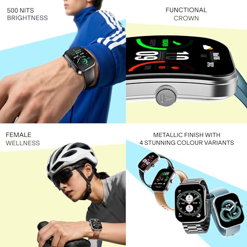 boAt Wave Sigma 3 Curv Smartwatch with 2.01” (5.33 cm) Immersive Curved Display, Metallic Finish, Functional Crown, BT Calling, Sleep, Stress, Heart Rate & SpO2 Monitoring, SOS, IP68(Timber Brown)