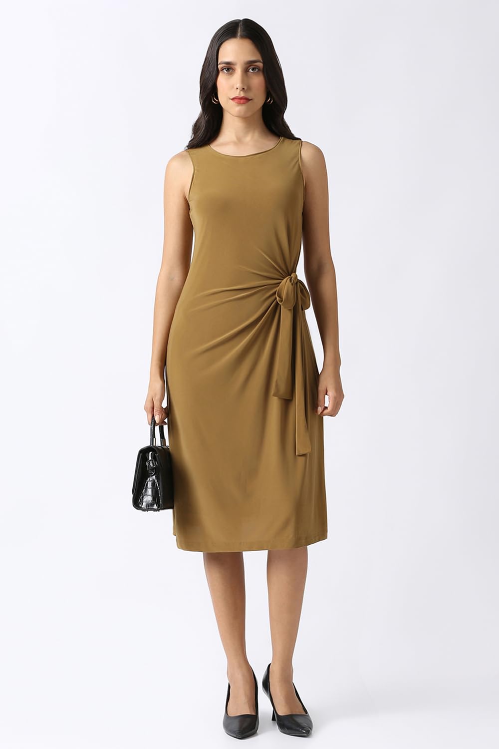 Van Heusen Women's Polyester Modern Calf Length Dress