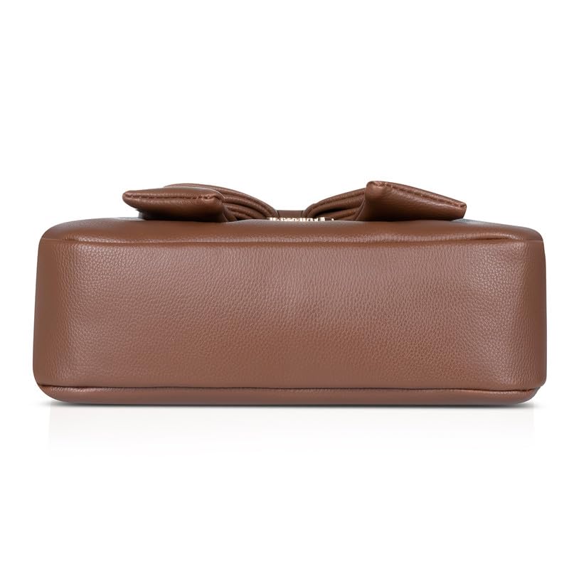 Catchy || Elegant Brown Bow Handbag – Stylish PU Leather Shoulder Bag for Women