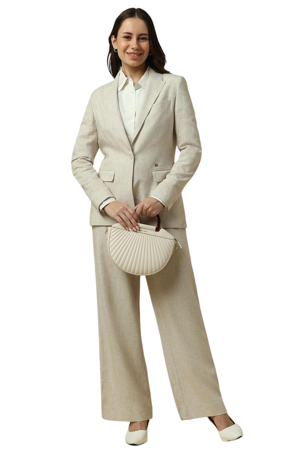 Allen Solly Women's Blazer (AHBZARGHK39983_Beige