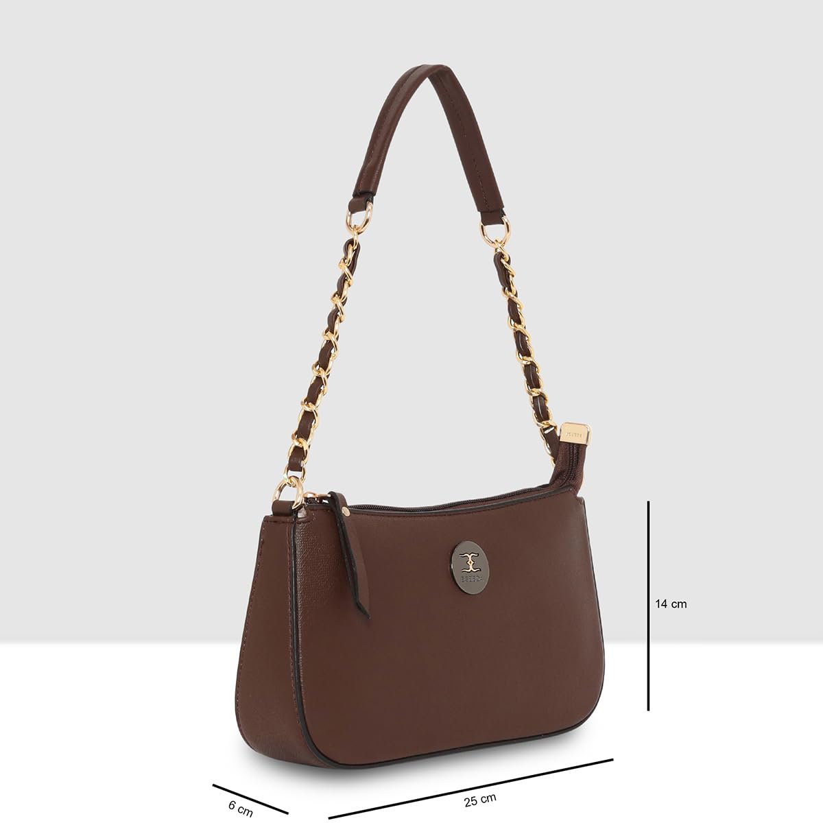ESBEDA Brown Colour Chain Handle Small Handbag For Women
