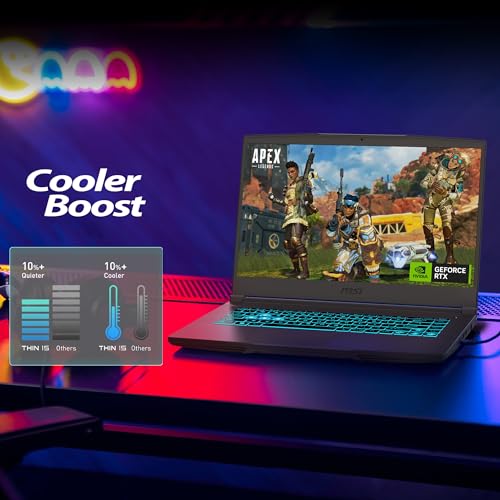 MSI Thin 15, Intel 12th Gen. Core i7-12650H, 40CM FHD 144Hz Gaming Laptop(16GB/512GB NVMe SSD/Windows 11 Home/NVIDIA GeForce RTX 2050,GDDR6 4GB/Cosmos Gray/1.86Kg), B12UCX-1694IN