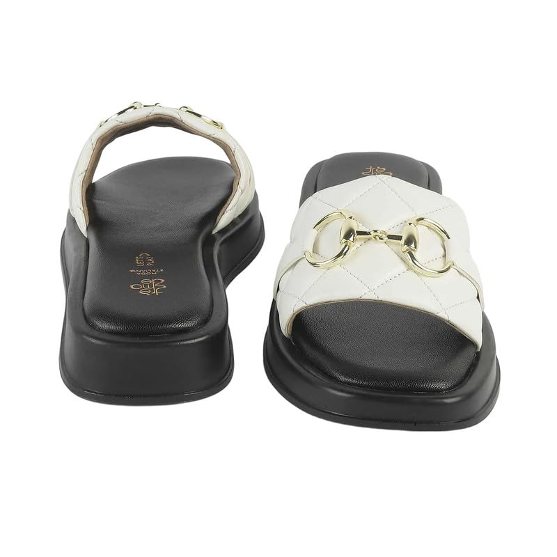tresmode AREZZO Women's White Vegan Leather Platform Wedges Sandals in Size 7 UK / 40 EU