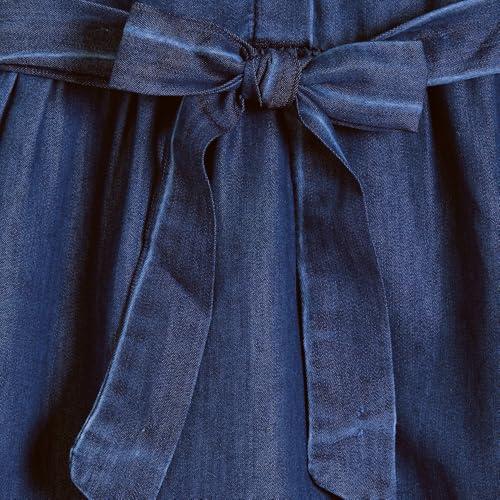 Hopscotch Girls Blue Full Sleeves Lace Trim Denim Dress for Age (6-7 Years)