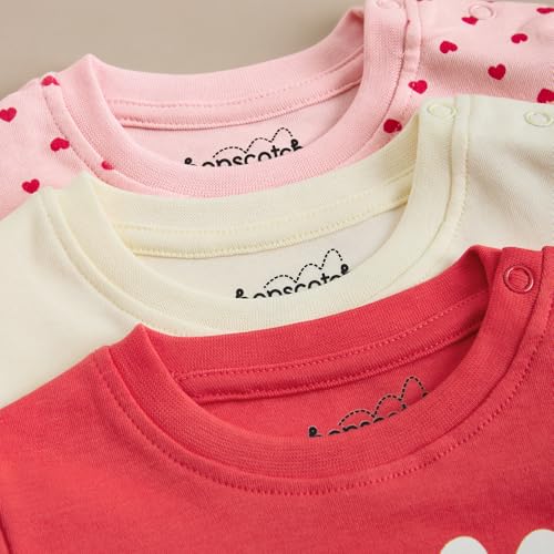 Hopscotch Baby Girls Floral Print Short Sleeves Multicolor Tees For Ages (18-24 Months)