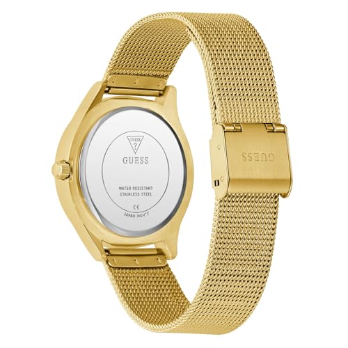 GUESS Glitz Plaque Champagne Round Dial Analog Women's Watch - GW0835L2