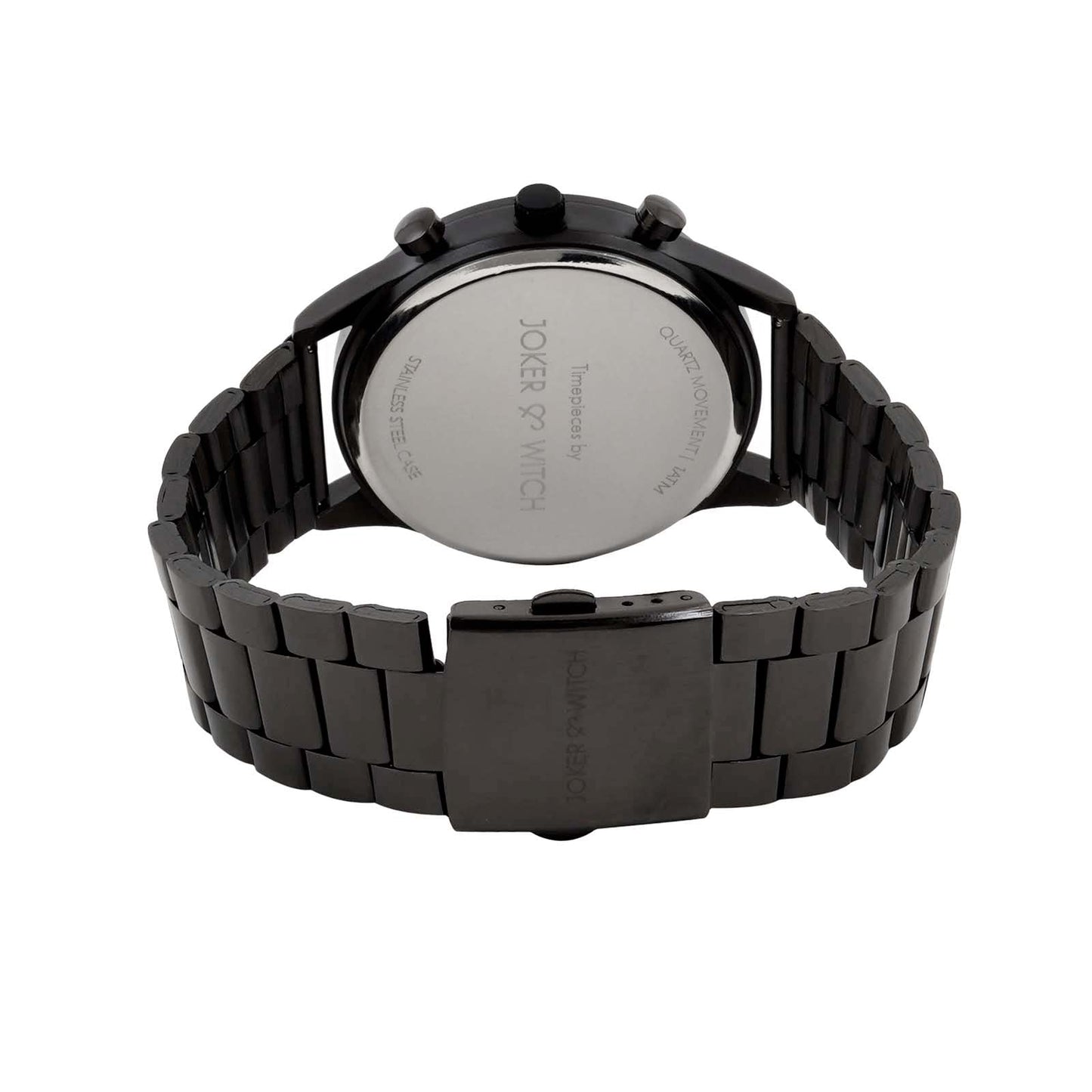 Joker & Witch Hudson 44mm Black Dial 22mm Gunmetal Stainless Steel Watch for Men