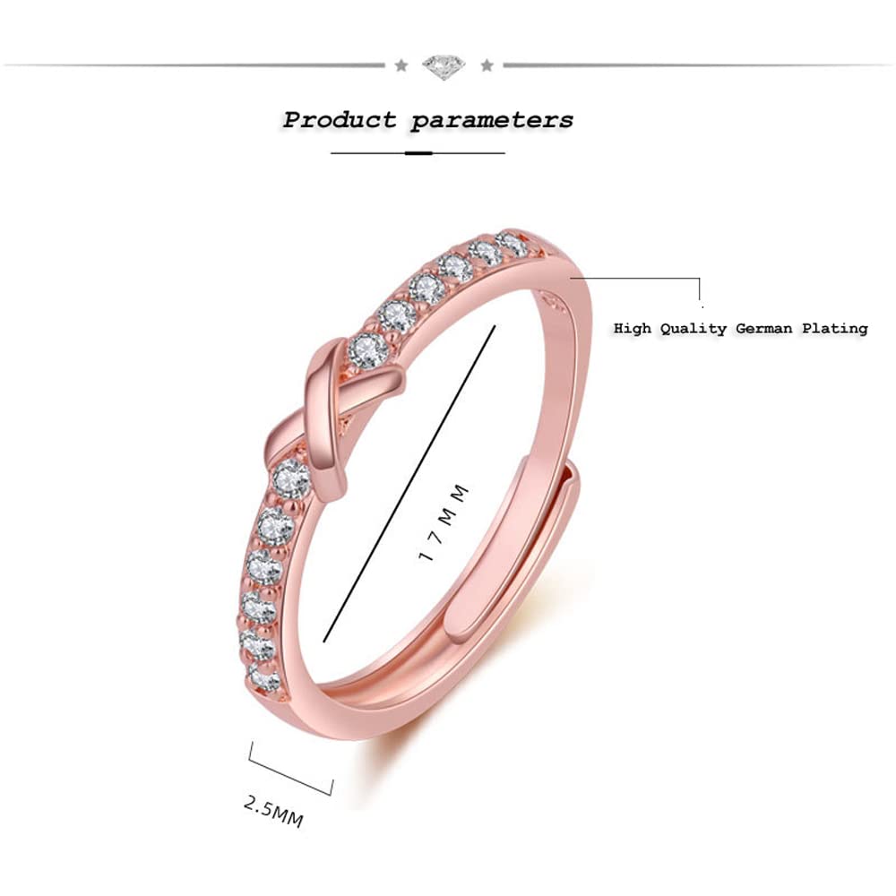 Shining Diva Fashion Latest Stylish Rose Gold Plated Adjustable Solitaire Ring for Women and Girls (11922r)