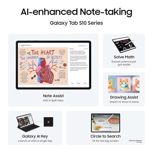 Samsung Galaxy Tab S10 Plus [Smartchoice], S Pen in-Box, 31.5 cm (12.4 inch) Dynamic AMOLED 2X Display, 12 GB RAM, 256 GB Storage, Wi-Fi + 5G Tablet, Moonstone Gray