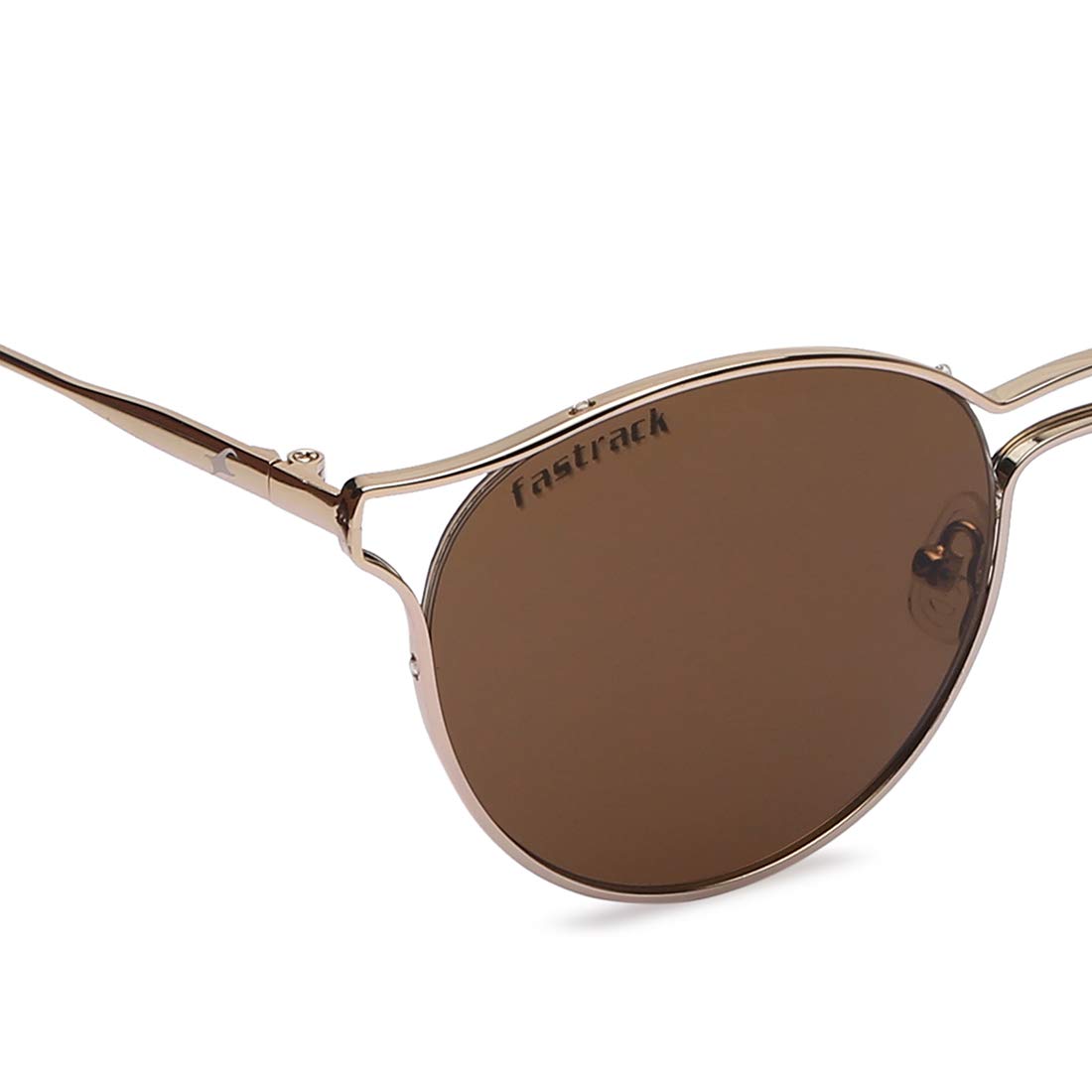 Fastrack Brown Round Polarised Sunglasses for Women