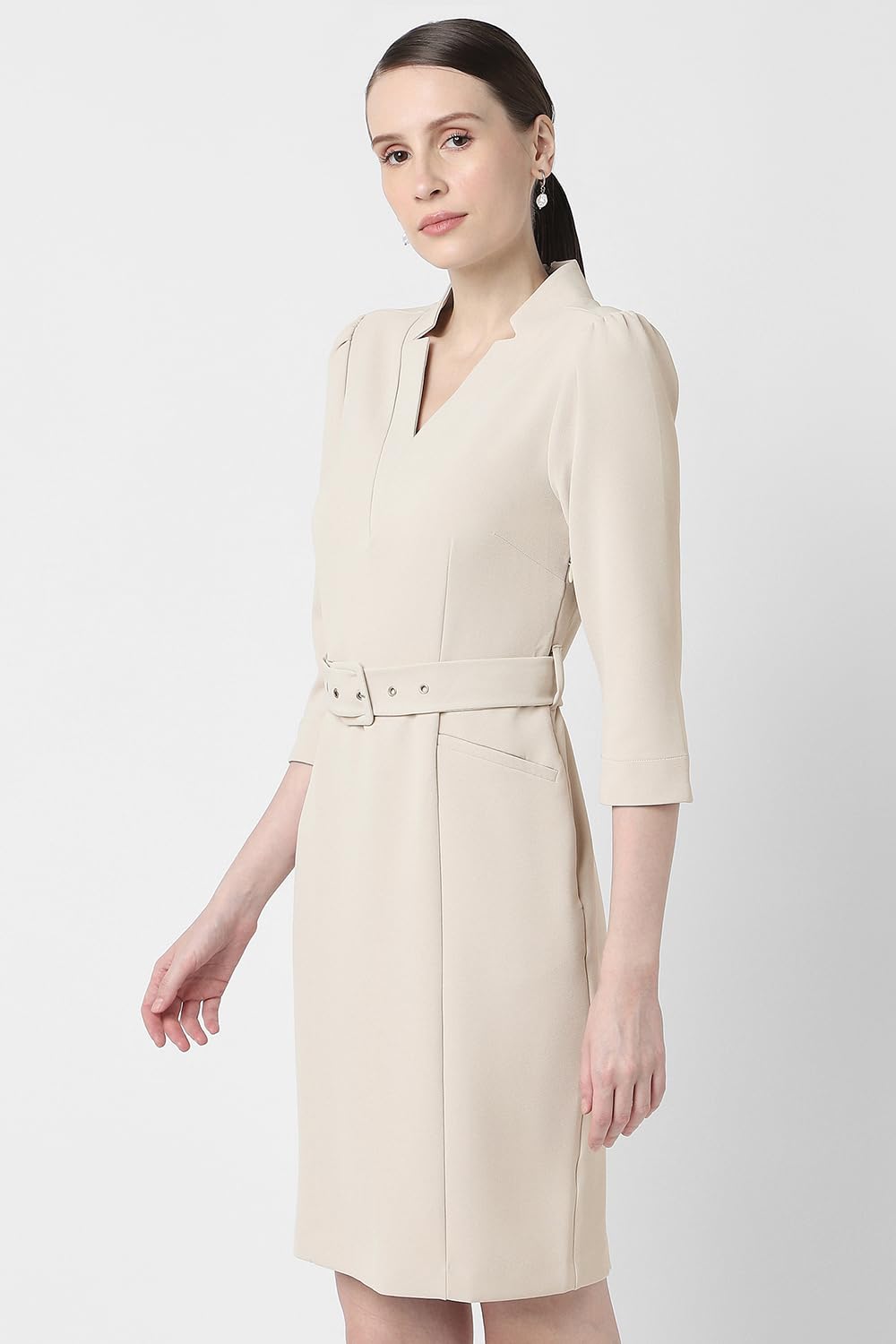 Van Heusen Women's Polyester Blend Modern Mid-Thigh Length Dress