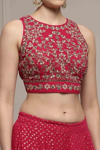 Biba Women Fuchsia Polyester Printed Lehenga Set_42