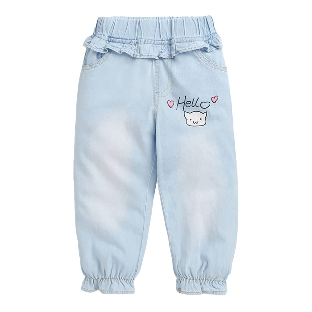 Hopscotch Baby Girls Regular Fit Jeans in Blue Color For Ages (12-24 Months)