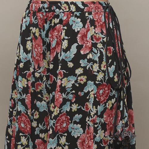 BIBA WOMEN PRINTED STRAIGHT SALWAR KURTA DUPATTA(SKDPOSHINA9037_BLACK_40)