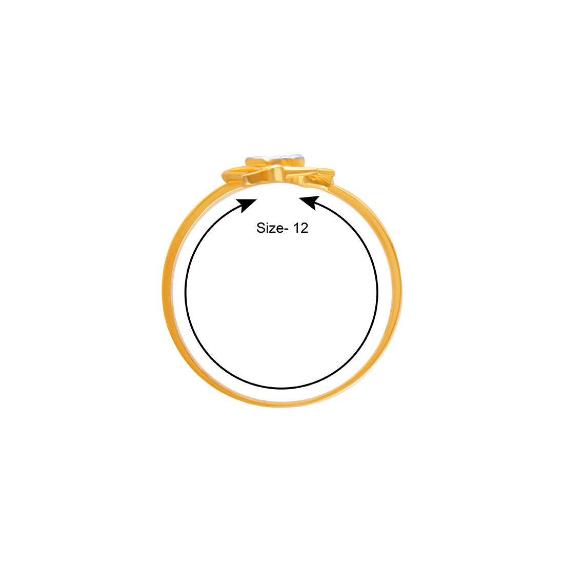 P.C. Chandra Jewellers 14KT Yellow Gold Ring for Women (Size 12) | Diwali, Rakhi Rakshabandhan Gift for Sister/Bhabhi/Women | With BIS-Hallmarked - 0.47 Gram