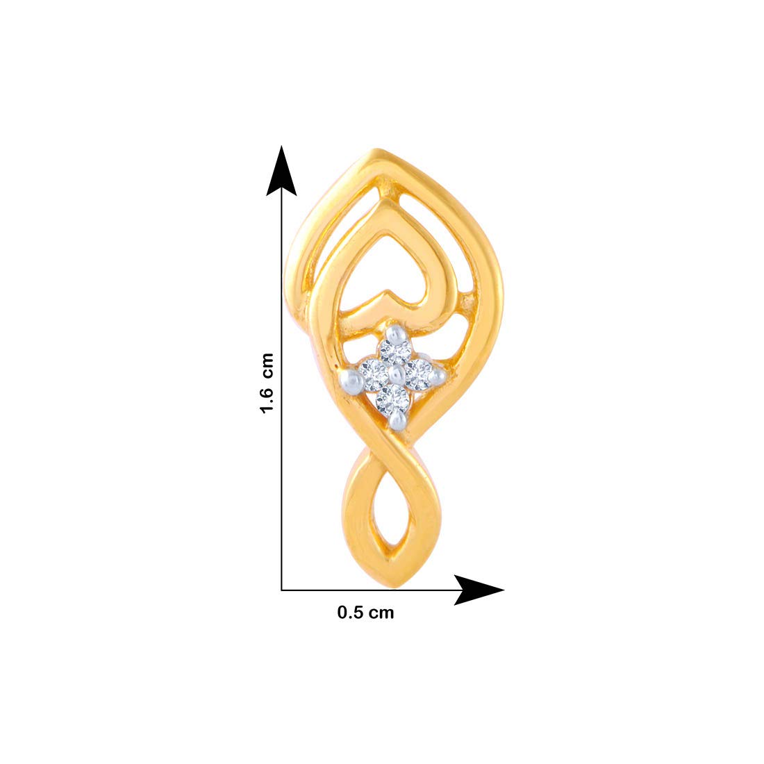 P.C. Chandra Jewellers 14k (585) Yellow Gold and American Diamond Stud Earrings for Women