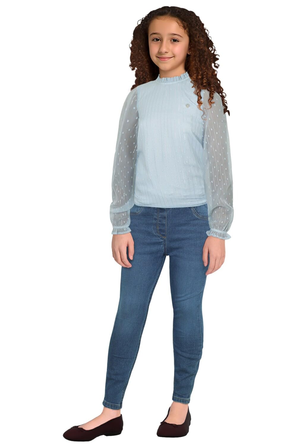 Allen Solly Girl's Regular Fit Blouse (AGTSERGFX53759_Blue
