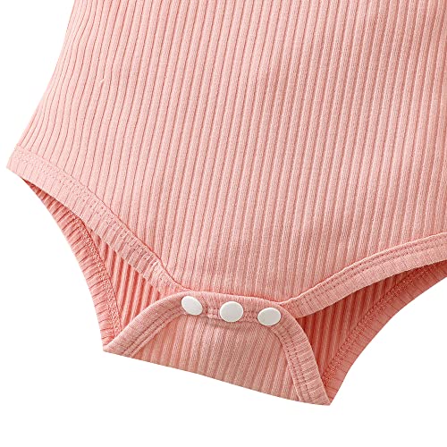 Hopscotch Baby Girls Cotton Solid And Polyester Short Set In Pink Color For Ages (6-9 Months)