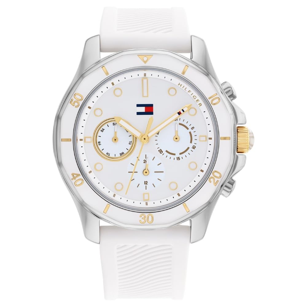Tommy Hillfiger Brooklyn Quartz Multifunction White Dial White Silicone Strap Watch for Women