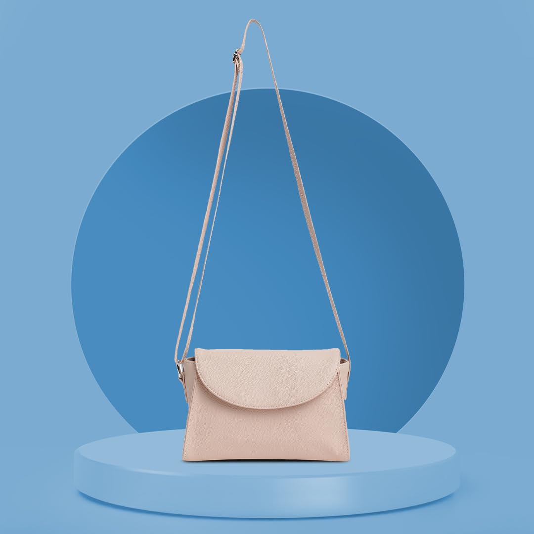 Fastrack Textured Sling Bag for Women | Chic Crossbody Bag for Girls, Ladies, Women | Spacious Bag with Slip Pocket Made of Faux Leather