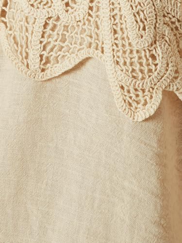 Max Women Embroidered Shirt(Beige_S)