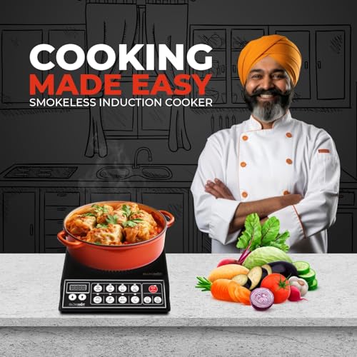 BLOWHOT A9 Induction Cooktop Pack of 2 | 2000 Watt Push Control Basic Cook Top | Fast Heating Electric Induction Stove | 1 Year Warranty on Coil, PCB & Fan | Black