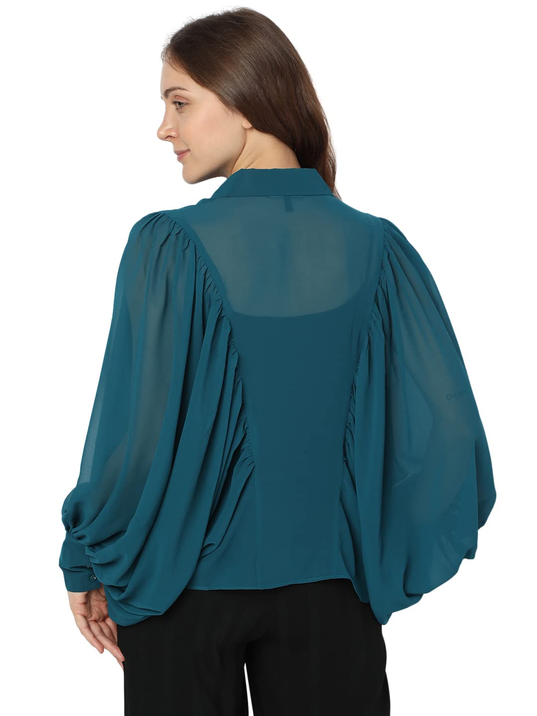 VERO MODA Regular Shirt (262814401_Evergreen_XS_)