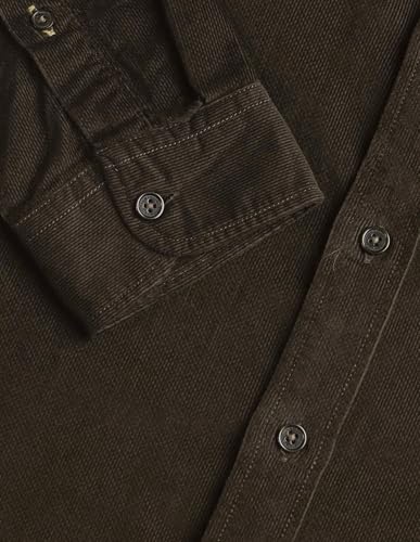 U.S. Polo Assn. Denim Co. Men's Corduroy Regular Fit Shirt (UDSHT1884_Dark Brown_40)