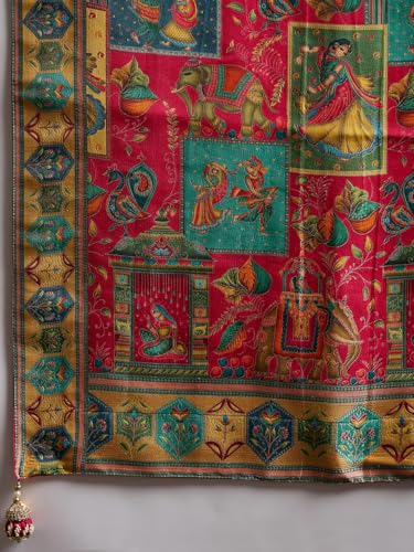 AKHILAM Women's Kanjivaram Woven Soft Silk Saree With Blouse Piece