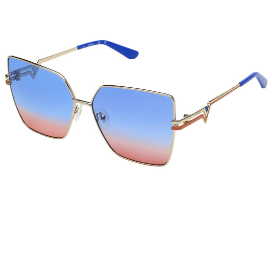 GUESS Women Gu7733 Gold/Gradient Cat Eye Sunglasses Blue One Size
