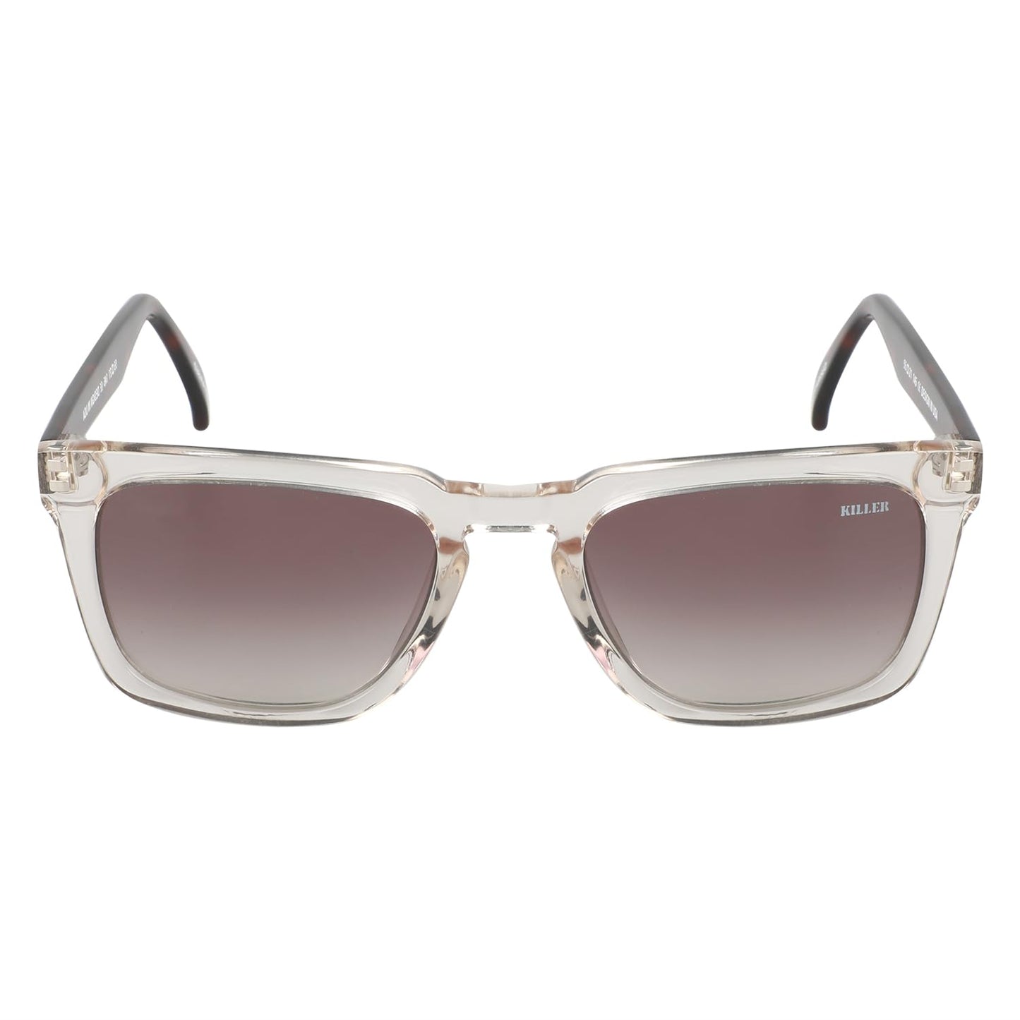 KILLER Unisex Sunglass - Square Shaped Polycarbonate Lens Sunglasses For Men & Women, Boys & Girls, Color - Frame - Clear, Lens - Grey