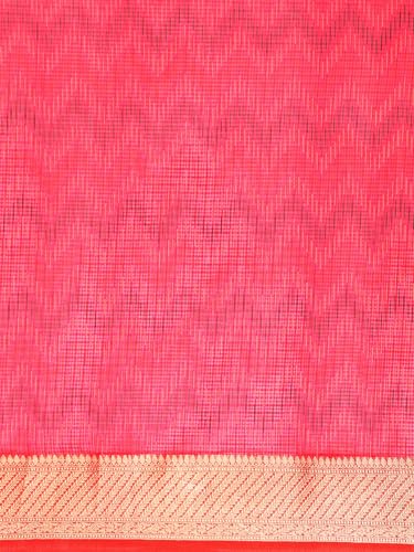Kalyan Silks Pink multy zikzak printed chanderi cotton saree