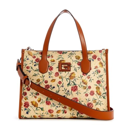GUESS Women's Cognac Printed Tote Bag| Ladies Purse Handbags | Gift For Ladies