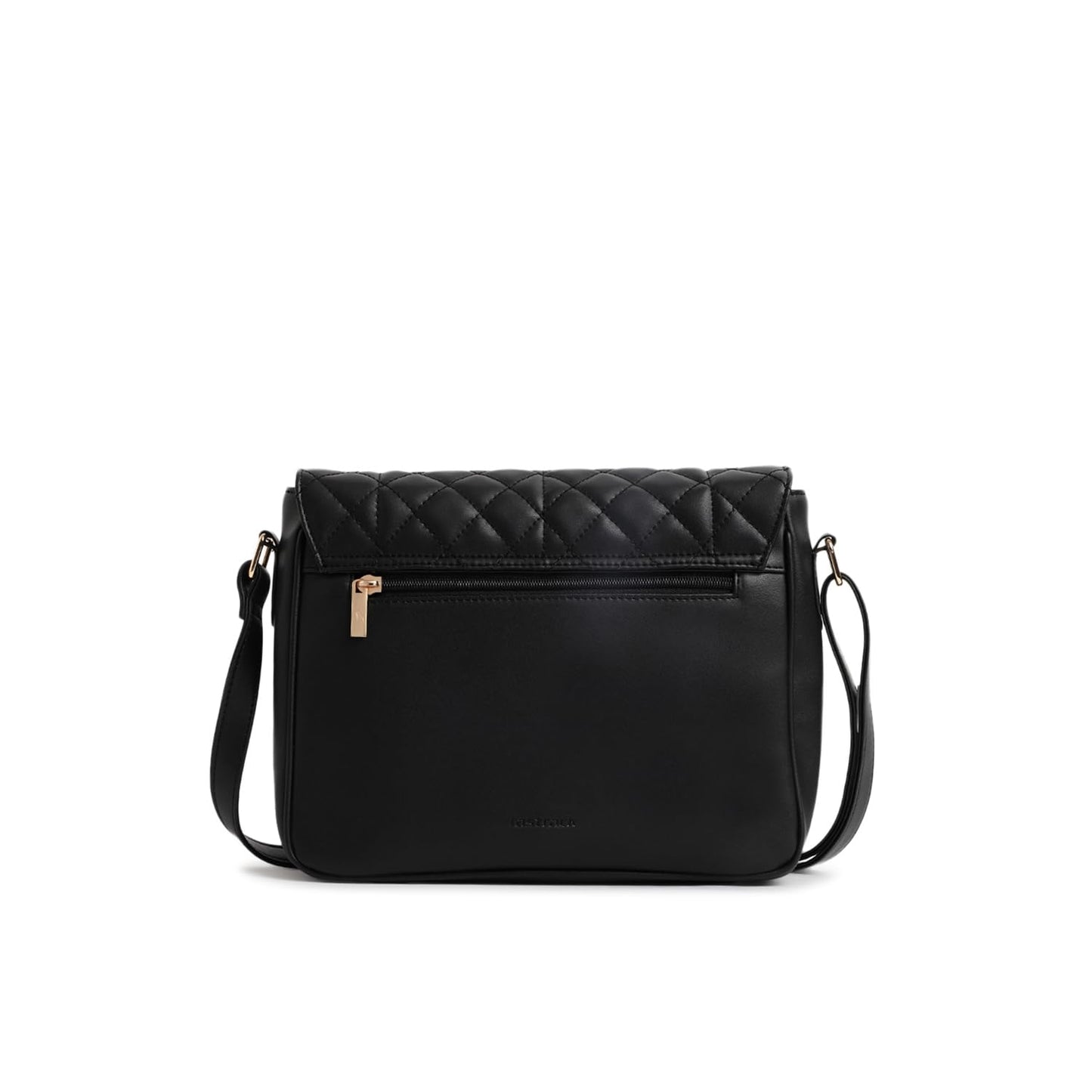 Fastrack Quilted College Messenger Bag For Girls | Made Up Of Premium Faux Leather,black