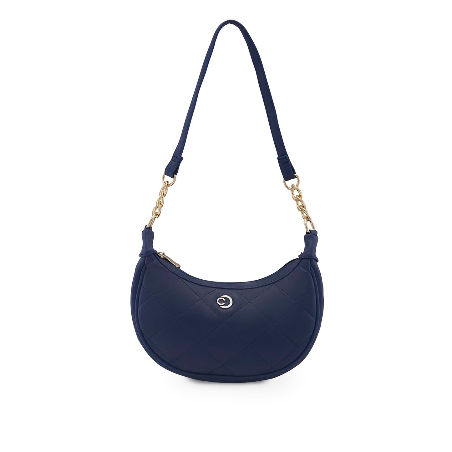 Caprese Charlot Baguette, Navy-Medium | Sleek Handbag for Women with Animal Print | Secure Top Zip | Perfect for Casual & Daily Use