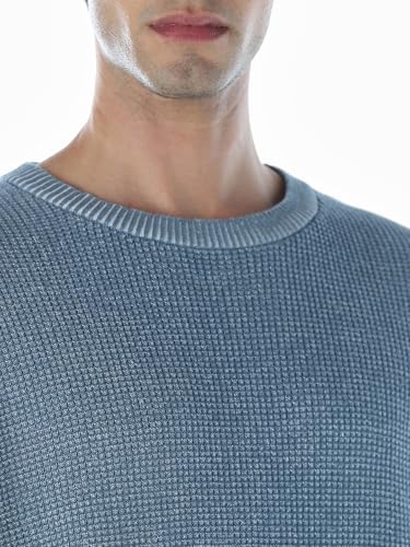 Jack & Jones Men Oversized Fit Blue Sweater