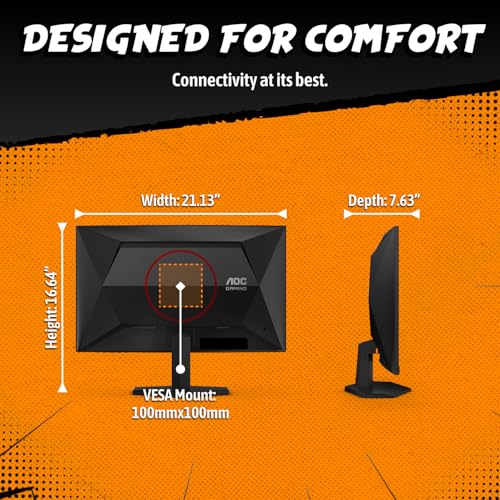 AOC C24G42E 24" Curved Gaming Monitor 1500R Frameless Ultra Fast FHD, 1080p, MPRT 180Hz 0.5ms, HDMI 2.0x2, 1 Display Port, HDR, 2 x 2W Speakers, 3 Year Light Spot