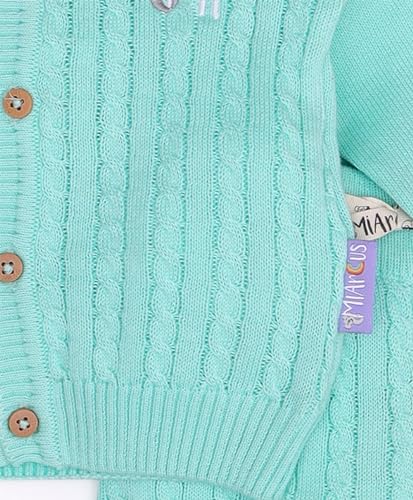 Mi Arcus Unisex Cabel knitted Cardigan with Pajama Clothing Set - Cuddle 2 (4-6 M)