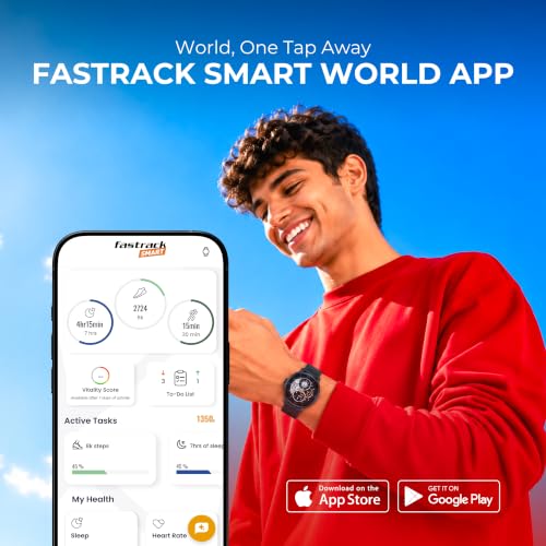 Fastrack Smart Revoltt R1 Smartwatch with 1.38 Inch Display, Bluetooth Calling, AI Voice Assistant and SpO2 Monitor