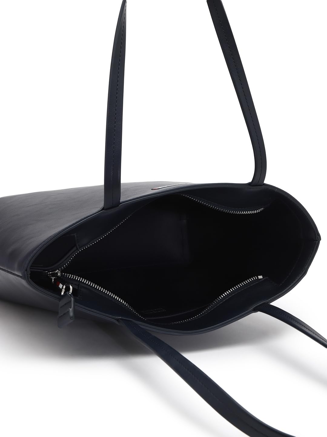 Tommy Hilfiger Solid Blue Pu Tote Bags