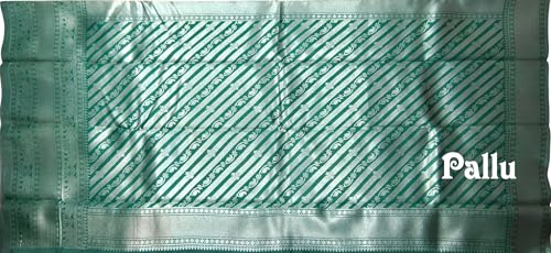 SREE KUMARAN Women's Kanchipuram Kubera Silk Pure Pattu Sarees With Blouse (VSK303-7), Blue