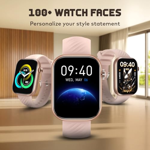 itel Alpha 2 51.05mm (2.01") LCD Display Smart Watch, 480 Nits Brightness, 7 Days Battery Life, Heart Rate & Blood Oxygen Monitoring, IP68 Waterproof with Multisport Modes (Rose Gold)