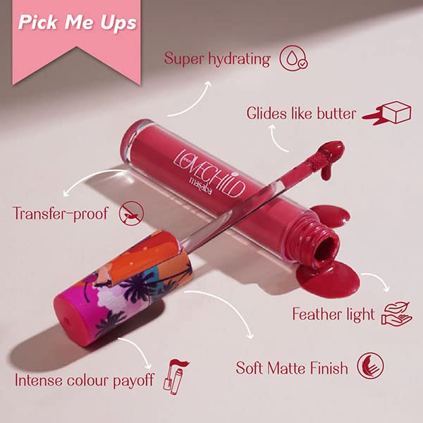 LoveChild Masaba Meetha Jaljeera Lush-Matte Mauve Pink Lip Creme, 3ml