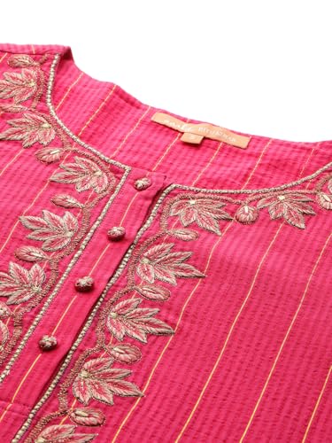 Aarke Ritu Kumar Pink Narmeen Solid Embroidered Kurta with Pant