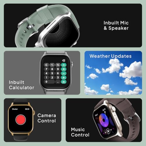 Fire-Boltt Rise Smart Watch, 1.85" HD Display, Metal Body with Bluetooth Calling, Rotating Crown, AI Voice Assistant, 120 Sports Modes, Neon UI, SpO2 & Heart Rate Monitoring (Cinnamon Slate)