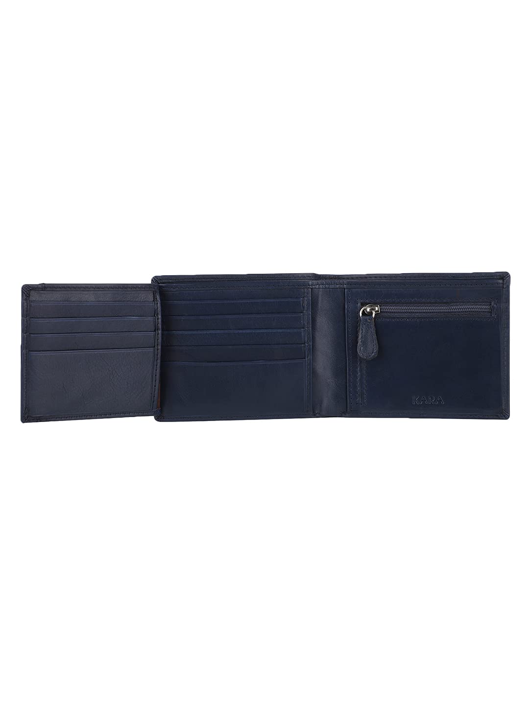 KARA Navy Genuine Wallet for Men - Classic Bifold Men's Wallet with Coin Pocket and Card Holder Slot