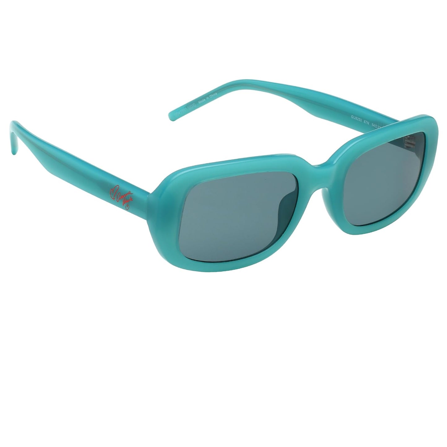 GUESS Womens 54 Mm Gu8250 Shiny Turquoise/Green Rectangular Non-Polarized Sunglasses One Size