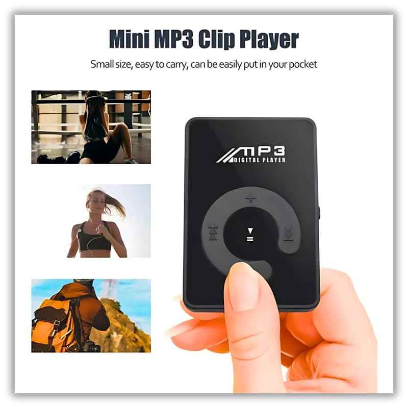 Drumstone 𝟏𝟓 𝐘𝐄𝐀𝐑𝐒 𝐖𝐀𝐑𝐑𝐀𝐍𝐓𝐘 MP3 Portable Mini Music Player, MP3 Back Clipwith Earphone,Card Slot, Mini Audio mp3 Card not included