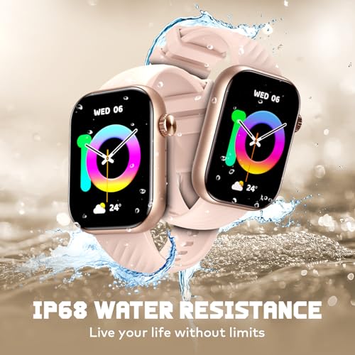 itel Alpha 2 51.05mm (2.01") LCD Display Smart Watch, 480 Nits Brightness, 7 Days Battery Life, Heart Rate & Blood Oxygen Monitoring, IP68 Waterproof with Multisport Modes (Rose Gold)